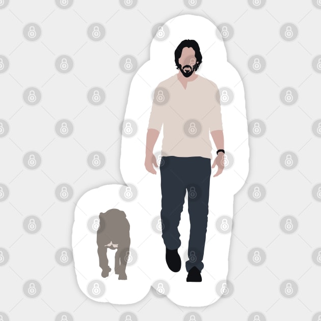 John Wick and dog Sticker by FutureSpaceDesigns